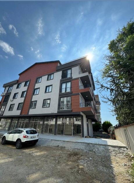 Altı dükkanlı modern tasarım apartman projesi dış cephe görünümü
